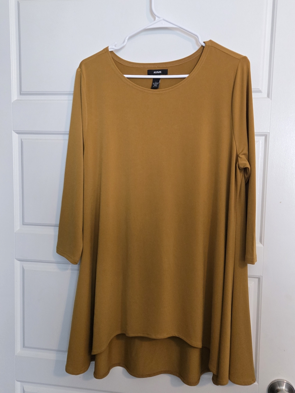 Alfani Mustard Swing Tunic Dress Top